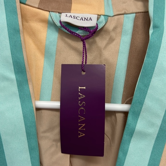 NWT Lascana One Button Front Blazer Striped Casual Pockets Womens Sz 10 - Picture 2 of 11